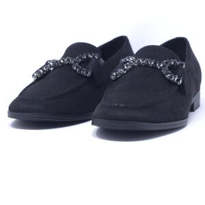 Nine West-Almond Toe Slip-On Dress Loafers Black 8.5M